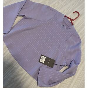 Bad‎ Birdie Golf XL Lavendar Cattail The Links Mock Top Casual Cropped Shirt Top